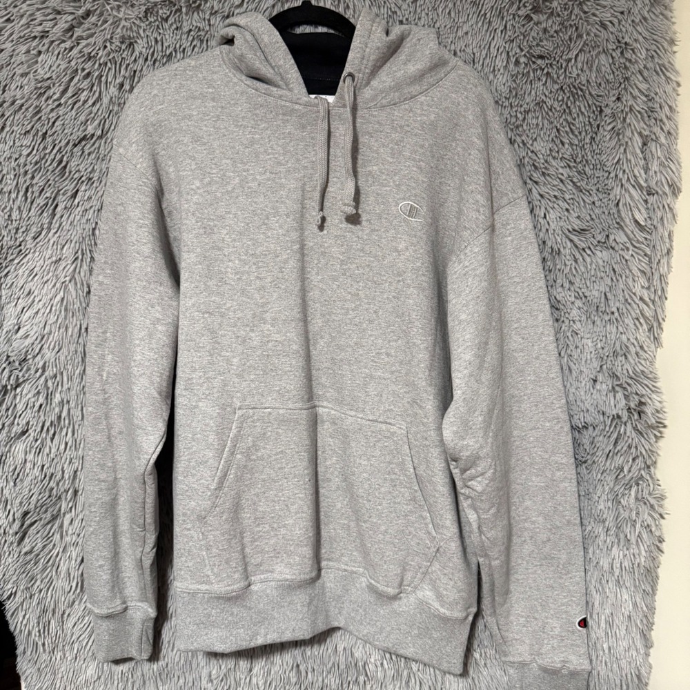 Champion Mens‎ Hoodie Sweatshirt Pullover Gray Logo Casual Activewear